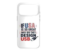 Custodia per iPhone 17 Pro Max Se gli Stati Uniti sono così grandi perché USB Retro Humor Coder Tech America