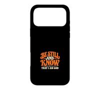 Custodia per iPhone 17 Pro Max Sii fermo e sappi che io sono Dio Retro Christian Faith
