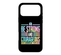 Custodia per iPhone 17 Pro Max Sii forte e coraggioso Joshua 1 9 Citazione della Bibbia cristiana