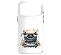 Custodia per iPhone 17 Pro Max Simpatica macchina da scrivere floreale, per autori e scrittori di libri
