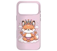 Custodia per iPhone 17 Pro Max Simpatica volpe da yoga, motivo: Lotus Pose, motivo mandala per la consapevolezza