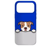 Custodia per iPhone 17 Pro Max Simpatico cucciolo di pitbull che sbircia divertente amante dei cani Pitbull