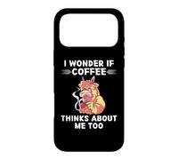 Custodia per iPhone 17 Pro Max Simpatico lama Kawaii Mi chiedo se il caffè pensa anche a me