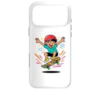 Custodia per iPhone 17 Pro Max Skateboard Kid Cartoon Ollie Fun Pattinaggio
