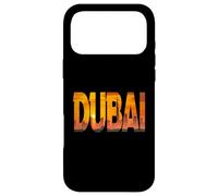 Custodia per iPhone 17 Pro Max skyline dubai, burj, khalifa, grattacielo, dentro, lettere grassetto