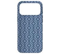Custodia per iPhone 17 Pro Max Slate Navy Blue Gunmetal Droplets Classic Art Deco Pattern