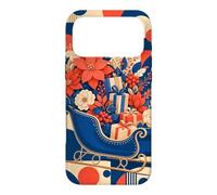 Custodia per iPhone 17 Pro Max Slitta vintage riempita con fiori invernali