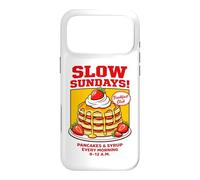 Custodia per iPhone 17 Pro Max Slow Sundays Pancake Breakfast Funny Illustration Graphic