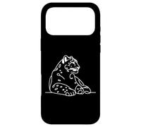 Custodia per iPhone 17 Pro Max Snow Leopard Big Cat Line Art Mammal Art Zoologo