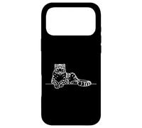 Custodia per iPhone 17 Pro Max Snow Leopard Big Cat Line Art Mammal Art Zoologo