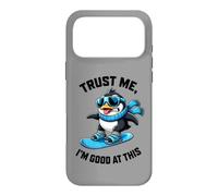 Custodia per iPhone 17 Pro Max Snowboarding Penguin Trust I'm Good in This