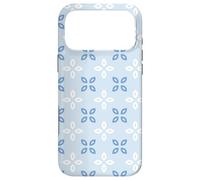 Custodia per iPhone 17 Pro Max Soft Blue Periwinkle Leaves Petals Cross Floral Pattern