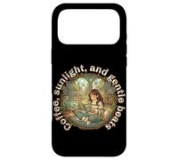 Custodia per iPhone 17 Pro Max Solarpunk Cozy Lofi Estetic Coffee, luce del sole e battiti