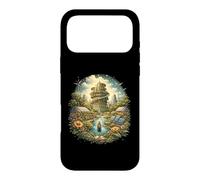 Custodia per iPhone 17 Pro Max Solarpunk Energia eolica Eco Future Nature Tech Design