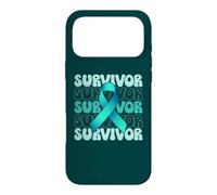Custodia per iPhone 17 Pro Max Sopravvissuta a violenza sessuale, nastro verde acqua