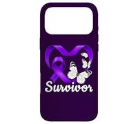 Custodia per iPhone 17 Pro Max Sopravvissuta alla violenza domestica, cuore viola, farfalle