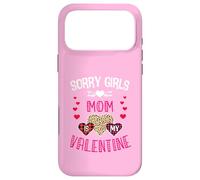 Custodia per iPhone 17 Pro Max Sorry Girls Mommy Is My Valentine Hearts leopardo e plaid