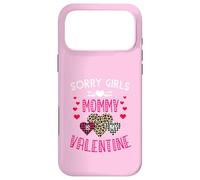 Custodia per iPhone 17 Pro Max Sorry Girls Mommy Is My Valentine Hearts leopardo e plaid