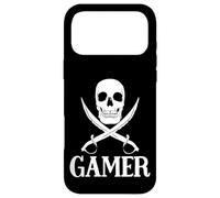 Custodia per iPhone 17 Pro Max Spade pirata del giocatore con l'attrezzatura di gioco del cranio per i giochi dei pirati