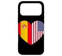 Custodia per iPhone 17 Pro Max Spain and USA Flags: United in Friendship and Pride
