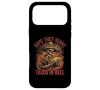 Custodia per iPhone 17 Pro Max Spero che servano tacos all'inferno scheletro Sombrero divertente