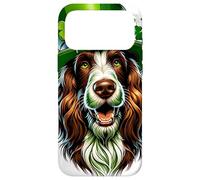 Custodia per iPhone 17 Pro Max Spinone Italiano Dog St Patricks Day Opera d'arte