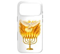 Custodia per iPhone 17 Pro Max Spirito Santo Fuoco Menorah Shavuot Pentecoste