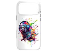 Custodia per iPhone 17 Pro Max Splash Art Marmoset DJ Headphones