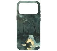 Custodia per iPhone 17 Pro Max Spooky Ghost Reading In A Lake Vintage Aesthetic Green