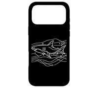 Custodia per iPhone 17 Pro Max Squalo arte lineare Amante degli squali