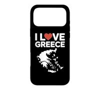 Custodia per iPhone 17 Pro Max Stampa con mappa dei cuori "I Love Greece"