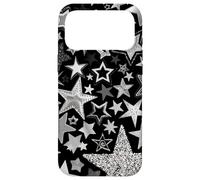 Custodia per iPhone 17 Pro Max Stella mosaico roccia bianca e nera Y2K Stars