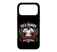 Custodia per iPhone 17 Pro Max Stemma da infermiera vintage «Idle Hands Are The Devil's Playthings»