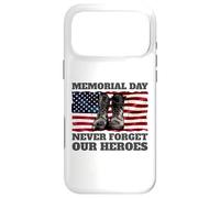 Custodia per iPhone 17 Pro Max Stivali USA Flag Soldiers per il Memorial Day Never Forget Our