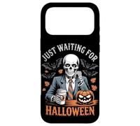 Custodia per iPhone 17 Pro Max Sto solo aspettando Halloween Funny Skeleton Pumpkin Humor