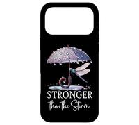 Custodia per iPhone 17 Pro Max Stronger Than the Storm Psalm 93 God Purple Dragonfly Bible
