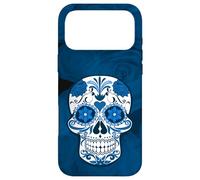 Custodia per iPhone 17 Pro Max Sugar Skull Phone Cases,Blue Flower Rose Skull Design Roses
