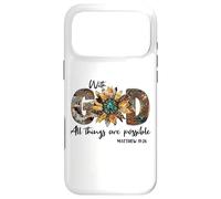Custodia per iPhone 17 Pro Max Sunflower With God All Things Are Possible For Christian