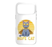 Custodia per iPhone 17 Pro Max Supporto per il cancro infantile con nastro blu giallo russo Hope Cat