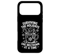 Custodia per iPhone 17 Pro Max Surviving Holidays, Divertente Natale, Snowman Coffee