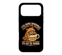 Custodia per iPhone 17 Pro Max Svegliarsi presto per lavorare il caffè procione stanco