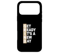 Custodia per iPhone 17 Pro Max Tan Colore Get Ready It's A New Day - Grafica Grind Tan