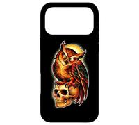 Custodia per iPhone 17 Pro Max Tatuaggio Mystic Owl Skull Full Moon - Design estetico scuro