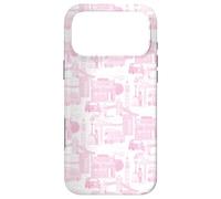 Custodia per iPhone 17 Pro Max Taxi Guard Tower Bridge del Big Ben in tela rosa di Londra