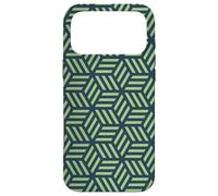 Custodia per iPhone 17 Pro Max Teal Green Intersecting Lines Cubes Geometric Op Art Pattern