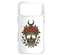 Custodia per iPhone 17 Pro Max Teschio gotico con rose corona e luna crescente design