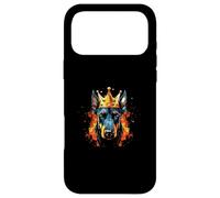 Custodia per iPhone 17 Pro Max Testa di cane doberman con corona | Ritratto di re animale