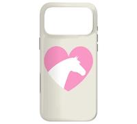 Custodia per iPhone 17 Pro Max Testa di cavallo con cuore rosa, per equitazione e cowgirl, estetica occidentale