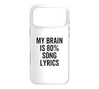 Custodia per iPhone 17 Pro Max Testo canzone My Brain is 80% Percent Funny Music Lover