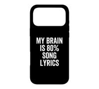 Custodia per iPhone 17 Pro Max Testo canzone My Brain is 80% Percent Funny Music Lover